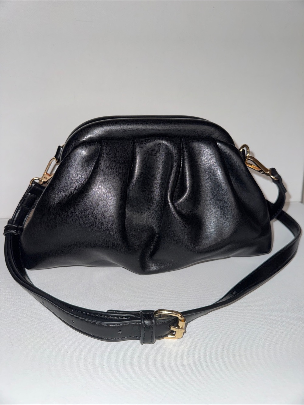 Madison West Ruched Dumpling Pouch Crossbody Bag